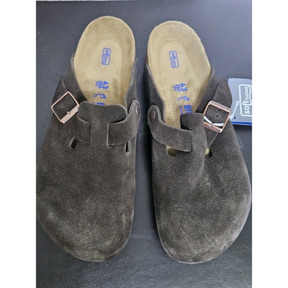 EU 43 - Sz 10 - Birkenstock Boston Soft Footbed Brown Suede Clogs Shoe main image 6